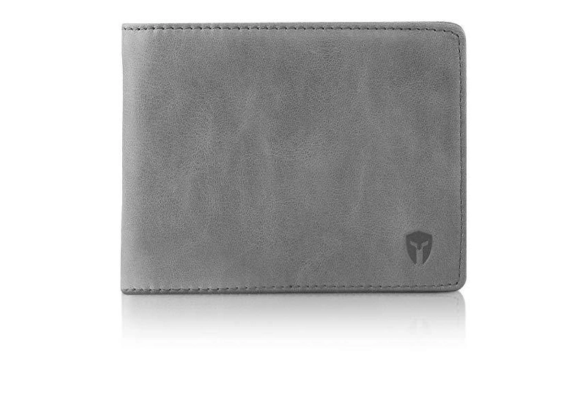 Whole Sale Stamp Logo Metal Logo Printing Genuine Leather Wallet for Men